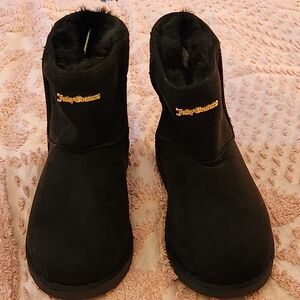 Juicy Couture Black Shearling Boots, 10M Womens